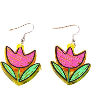 Feyley Acrylic Earrings - Elegant Drop Flower Charm Jewelry for Women - Fashion Statement in Blue - Buy Online on GoSupps.com