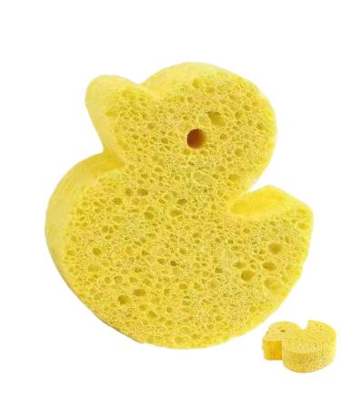 Baby Sponge for Bathing Wood Pulp Sponge Soft Bath Sponges | Shower Sponge Dead Skin Remover Cute Shower Brush Bath Supplies for Toddler Kids Baby Yellow