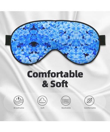 Blue Flowers Print Soft Eye Mask - Sleep Mask for Women & Men | Best Travel Sleeping Eye Mask - Buy Online on GoSupps.com