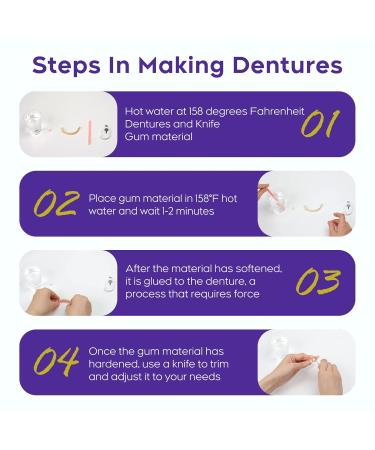 Full Set Fake Teeth Denture Kit - Top & Bottom | Moldable At-Home DIY Temporary Missing Teeth Replacement, Natural Smile Kit-JJ113 Red - Buy Online on GoSupps.com