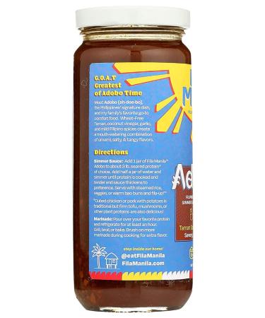 Fila Manila Filipino Adobo Sauce & Marinade 12 oz - Mild, Vegan, Gluten-Free, Made in USA - Buy Online on GoSupps.com