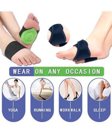 SUBAOQI Plantar Fasciitis Relief Foot Band Support Sleeve - 2 Pair Set for Pain, High Arch, Flat Foot, Heel Spur - Men and Women - Buy Online on GoSupps.com