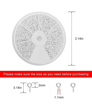 600pcs Small Screw Eye Pins Hooks for Jewelry Making - Silver Eyelets Threaded Clasps Screws (White) - Buy Online on GoSupps.com