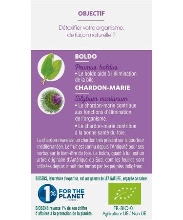 Biosens Boldo and Milk Thistle Detox Vegetable Capsule - Certified Organic AB Vegan - Made in France - 15 Day Program - 45 Capsules - Buy Online on GoSupps.com