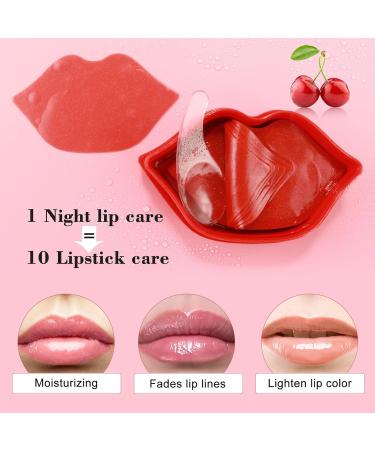 Cherry Lip Mask Hydrating Moisturizing Lip Plumper Reduces Lip Lines and Brightens Lip Color Collagen Infused 60g / 20 Pairs - Buy Online on GoSupps.com
