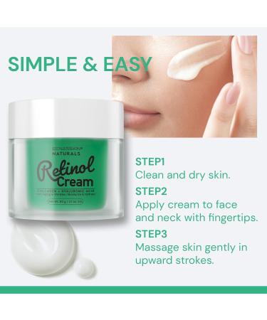 Retinol Moisturizer Face Cream - Anti-Wrinkle Collagen Night Cream with Hyaluronic Acid & Niacinamide - Firming Skin Care for Face & Neck - 2.1 Fl Oz - Buy Online on GoSupps.com