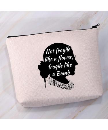 VAMSII RBG Makeup Bag - Fragile like a Bomb, RBG Gifts for Strong Women | Feminist Gifts - Buy Online on GoSupps.com