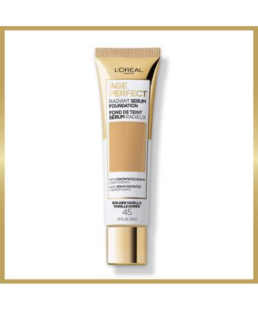 L'Or al Paris Cosmetics Age Perfect Radiant Serum Foundation with SPF 50  Golden Vanilla  1 fl. oz.