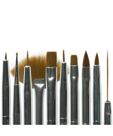 N&BF Professor Gel Brack Black 10 Set |Nagel Studio brush red marten hair |NailArt brush for nail design |Kolinsky Brush Acryl & Gel Modelagen |Premium real hair brush