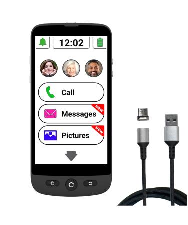 SWISSVOICE S510-M Senior Mobile Phones for Elderly with Easy Magnetic Cable Charger - Big Button Mobile Phone - Unlocked SIM Free Easy Smart Phones for Seniors - Mobiles for Old People- SOS button