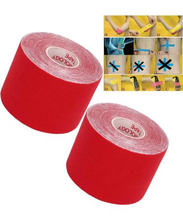 Athletic Kinesiology Tape Cuttable Breathable Sport Recovery Tape 5cm Width for Fitness (Red) - Buy Online on GoSupps.com