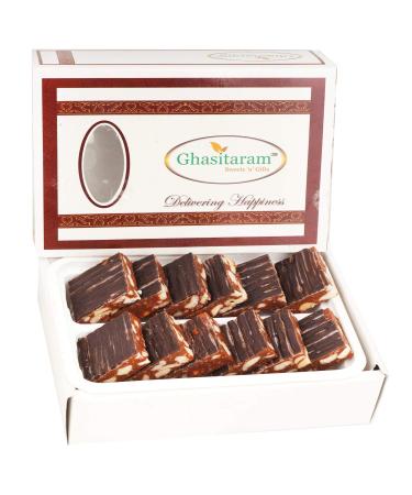 Ghasitaram Gifts Valentine Gifts - dryfruit Sweets Cashew Chocolate Barfi 200 GMS