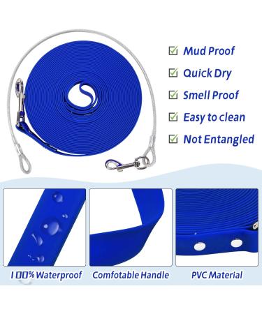Waterproof Dog Drag Line | Chew-Proof Tie-Out Leash 3-30m | Robust Training Line for All Dog Sizes 3m Blue - Buy Online on GoSupps.com