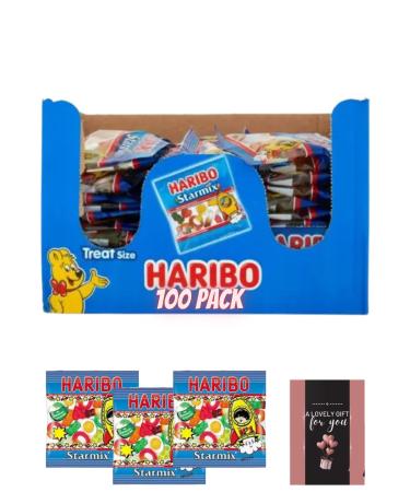Sweet Bags Haribo Starmix Mini Bags 100x 16g Sweets Bulk Party Bag Fillers Gift Box -Treat For Birthday Halloween Christmas Kids Snack Easter Care Package For Kids & Any Occasions