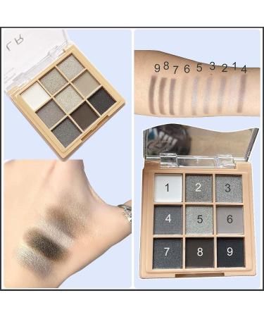 Smokey Black Eyeshadow Palette - 9 Color Glitter Matte Shimmer Cool Tone Smoky Eye Shadow Palette | High Pigment, Waterproof, Long Lasting, Hypoallergenic (01 Black) - Buy Online on GoSupps.com