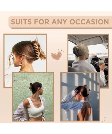 Wekin Large Hair Claw Clips 8 Pack - Strong Hold Matte Claw Hair Clips for Women & Girls - 90's Vintage Jaw Clips in Cream, Beige, Dark Brown, Black - Buy Online on GoSupps.com