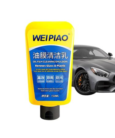 Windshield Cleaner - Waterproof Anti-Fog Glass Film Remover with Sponge Water Window Glass Film Removal Cream Cleaning Supplies for Bathroom Pochy Oil Film Cleanser