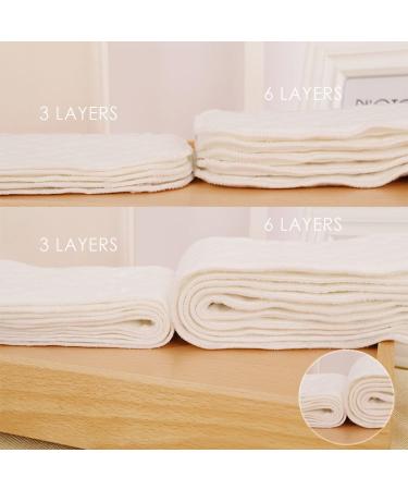 Sonarin Reusable Soft Cloth Diaper Inserts - Super Absorbent 6-Layer Fabric Set of 10 for Eco-Friendly Diapering - Buy Online on GoSupps.com
