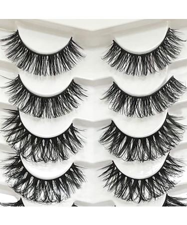 Buy 7 Pairs Curly False Eyelashes - Russian Strip Fluffy Cat Eye Lashes | Reusable Dramatic Look - Shop Internationally - Buy Online on GoSupps.com