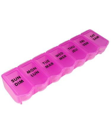 Apex 7 Day Bubble Lok Weekly Pill Organizer Weekly Pill Organizer Daily Easy-Open See-Through Lids Organize Medication or Vitamins Berry