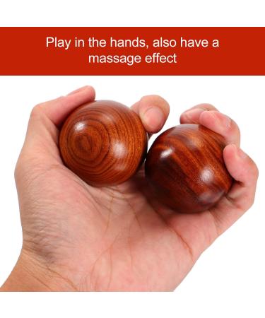 Ipetboom 2-Pack Solid Wood Acupressure Massage Balls - 1.7 Inch Hand Roller for Stress Relief & Meditation - Buy Online on GoSupps.com