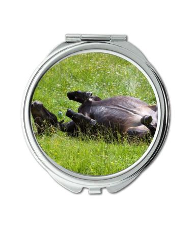 Mirror Travel Mirror animal equine farm pocket mirror portable mirror