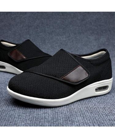 Diabetic Women's Adjustable Wide Width Memory Foam Slippers - Size 8.5 Black - Buy Online on GoSupps.com