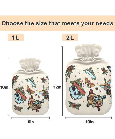 Naanle Skull Love in Outer Space Hot Water Bottle | 2L Handfoots Heating Bag for Pain Relief & Therapy - Transparent Design - Buy Online on GoSupps.com