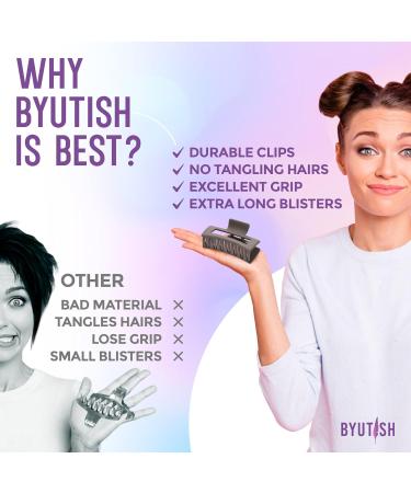 Byutish Square Hair Claw Clips for Thick Hair - 6 Pcs | Anti-Slip Strong Grip with Matte Finish | Stylish Hair Claws for Straight, Curly, Wavy Hair - Buy Online on GoSupps.com