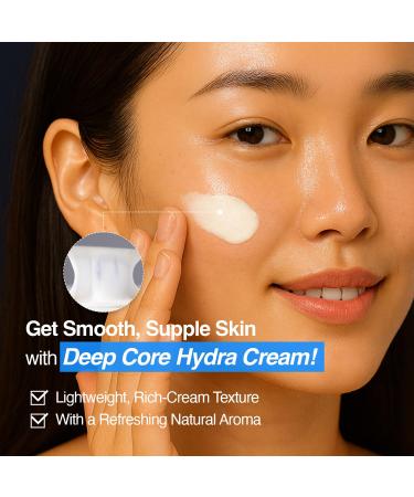 ESSENHERB Deep Core Hydra Cream Korean Skincare Face Moisturizer with Hyaluronic Acid Ceramide & Botanical Blend Layered Hydration Cream for Dry and Dehydrated Skin 3.38 fl oz (100ml) - Buy Online on GoSupps.com