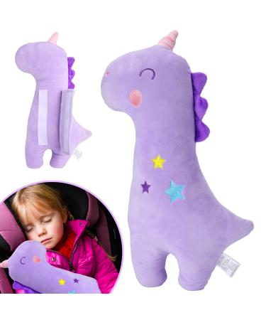 Pinkgarden Car Pillow for Kids Seatbelt Pillow Kids Car Seatbelt Covers Seat Strap Pillows for Toddler Head Rest Strap Cushion (Unicorn)