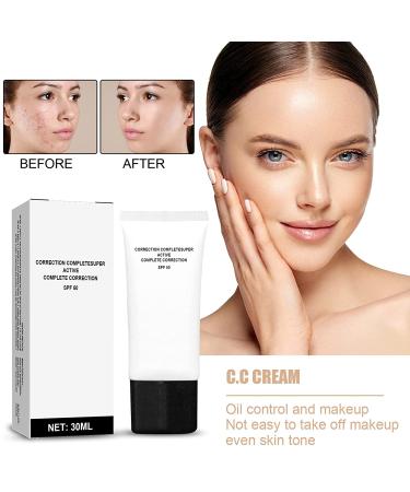 AMind4U 2 PCS CC Cream Color-Correction Full-Coverage Foundation SPF 50+ Hydrating Serum - Skin Tone Adjusted - Buy Online on GoSupps.com