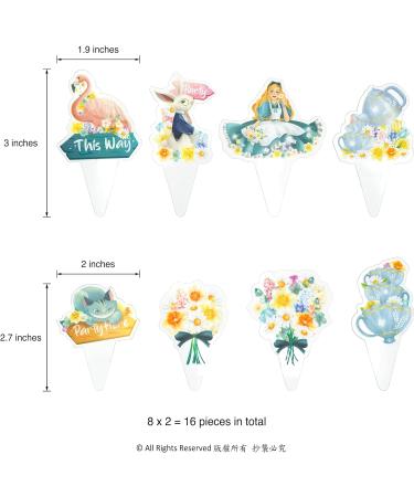 Alice Wonderland Cupcake Topper Spring Easter Party Decoration Girls Tea Party Cake Decoration Girls Birthday Party Supplies - Buy Online on GoSupps.com