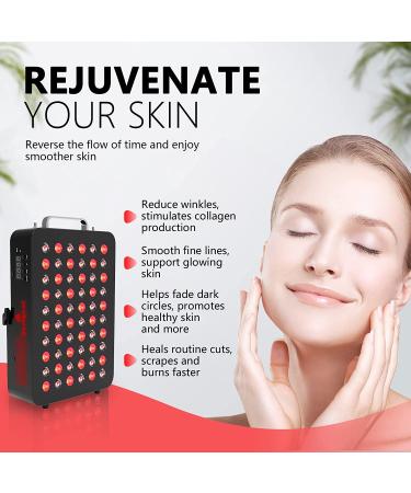 Bestqool Red Light Therapy Device - 60 Clinical Grade LEDs, 660nm 850nm, Timer, 95W High Power Panel for Fast Recovery, Skin Health, Pain Relief - Buy Online on GoSupps.com