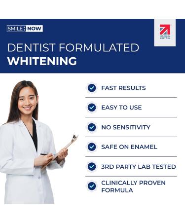 Teeth Whitening Strips - 20 Pap Sessions - Non-Sensitive & Enamel Safe - Made in UK - Mint Flavor - SMILE NOW - Buy Online on GoSupps.com