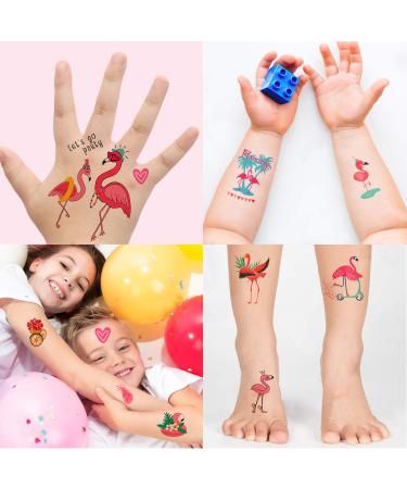 115pcs Flamingo Temporary Tattoos for Kids - Hawaiian Tropical Summer Stickers for Flamingo Party Supplies & Decorations - Buy Online on GoSupps.com