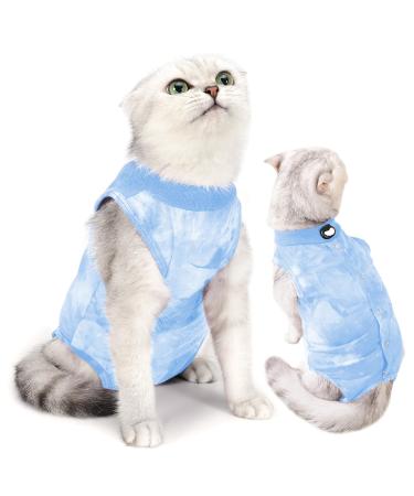 Lianzimau Katzenbody after op castration cat body after op body for cats clothing medical cat body cats after the operation anti-losing suit pet recreational collar alternative m light blue cat clothing