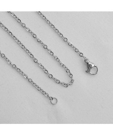 30 Pack 2mm Stainless Steel Cable Chain Necklace Bulk - DIY Jewelry Making Supplies (16 Inches) - Buy Online on GoSupps.com