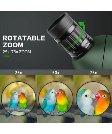 PankooFamily 25-75X70 HD Spotting Scope with Smartphone Mount Kit, Tripod, and BAK4 Angled Eyepiece - Ideal for Bird Watching, Target Shooting, and Wildlife Observation - Buy Online on GoSupps.com