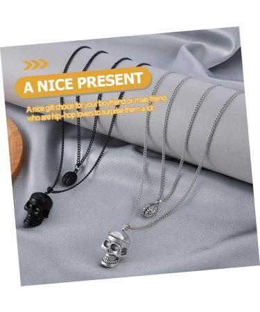HAPINARY Clavicle Chain Skull Necklace Pendant for Men Male Neck Chain Mens Hip-hop Neck Chain European and American Lovers - Buy Online on GoSupps.com