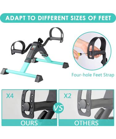 Cozylifeunion Pedal Exerciser - Portable Desk Cycle for Hand, Arm, and Leg Exercise - Adjustable Fitness Machine for Seniors - Folding Mini Bike Teal - Buy Online on GoSupps.com