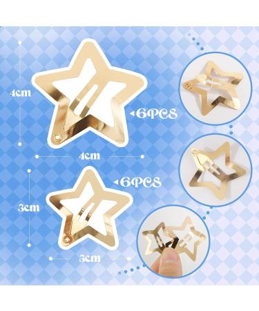 JYTDBCS 12 pieces of gold star hair clips star hair clips metal star hair clips anti-slip snap snap button hair clips Y2K Carnival hair accessories for girls gold clips for hair stars - Buy Online on GoSupps.com