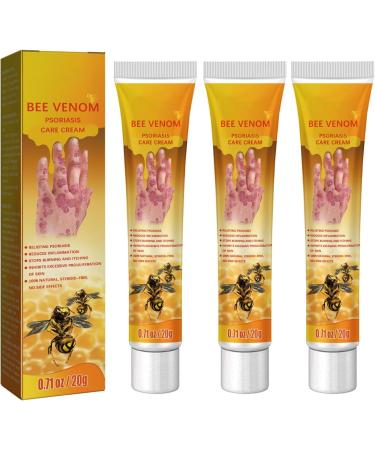 HePbAK Youth Bee Venom Psoriasis Treatment Cream New Zealand Bee Venom Professional Psoriasis Treatment Cream Soothing and Moisturizing for All Skin Types (3PCS)