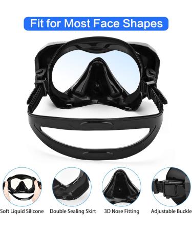 LUXPARD Snorkel Set - Anti-Fog Panoramic View Mask, Anti-Leak Dry Snorkel Tube - Snorkeling Gear for Adults with Bag - Black - Buy Online on GoSupps.com