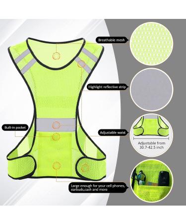 Reflective Safety Running Vest for Men and Women - Nighttime Running Gear - Mesh Yellow - 1 Pack - Buy Online on GoSupps.com