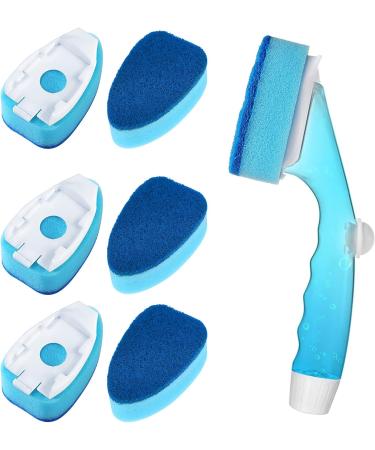 Non-Scratch Dishwand Refill with Handle - 6 Heavy Duty Refills & Replacement Sponge Heads Set - Soap Control Scrubbers for Dishwashing - Blue - Buy Online on GoSupps.com