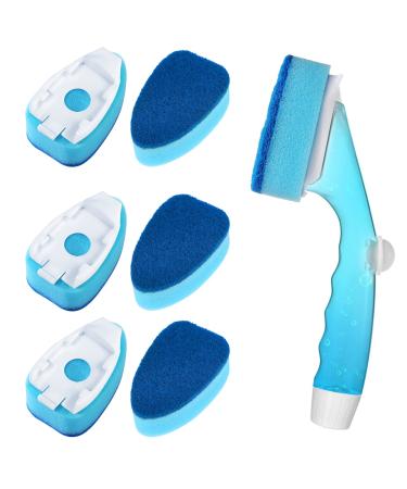 Non Scratch Dishwand Refill with Handle, 6 Heavy Duty Dish Wand Refills, Replacement Sponge Heads Set, Soap Control Dispenser Scrubbers, Dishwashing Scrub Dispensing Brush, Dishwasher Cleaning Tool Blue - Buy Online on GoSupps.com