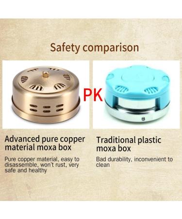Portable Copper Moxibustion Box - 3 Gears Temperature Control Acupuncture Moxa Stick Burning Tank for Effective Moxibustion Massage - Buy Online on GoSupps.com