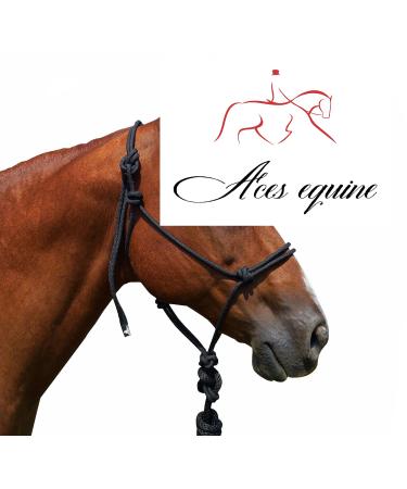 Aces Equine Horse Rope Halters Headcollars With Lead 4 Knot Natural Horsemanship Cob/Full Black Color - Buy Online on GoSupps.com