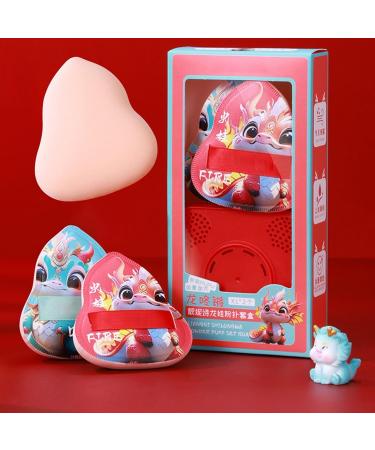Foway Makeup Powder Puff | Dragon Pattern Face Powder Puff | Pressed Powder Applicator Pad with Storage Box Beauty Makeup Tools for Loose & Cosmetic Foundation - Buy Online on GoSupps.com